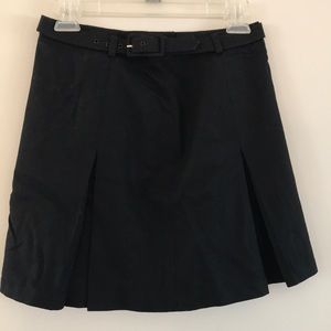 Vintage Mid-1990s J Crew Black Wool Skater-Style Mini Skirt. Size 6 Petite.